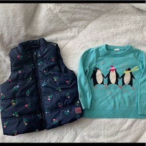 Baby Gap puffer vest and sweater